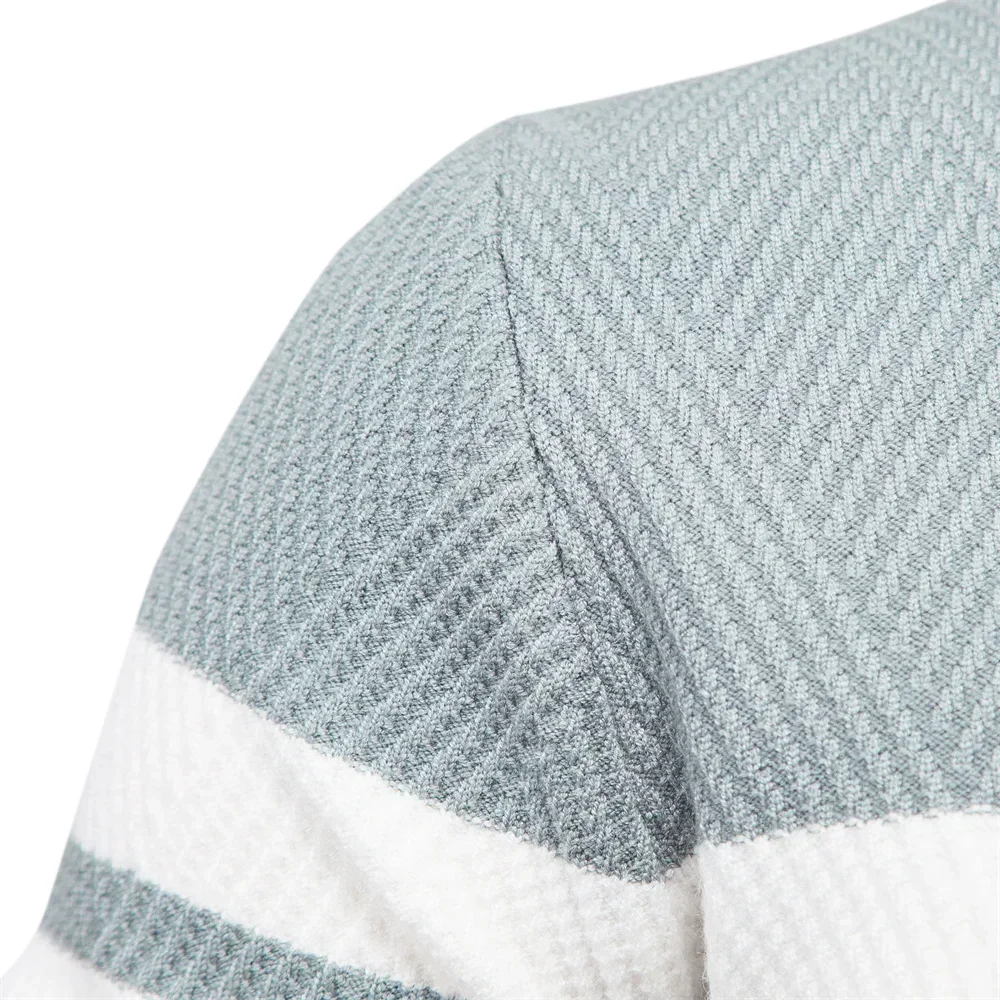 New Autumn Pullover Men's Sweater O-neck Patchwork Long Sleeve Warm Slim Sweaters Men Casual Fashion Sweater Men Clothing thumbnail 6