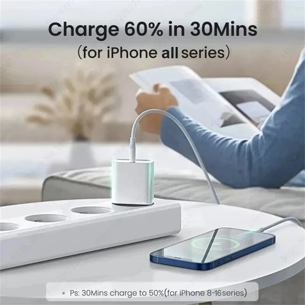 PD 40W Fast Charger For iPhone 16 15 11 12 13 14 Pro Max Plus iPad Air Fast Charging Cable USB C Type C Data Line Phone Charger thumbnail 5
