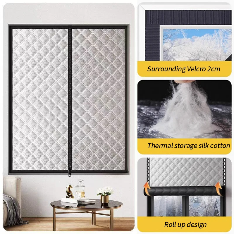 Zipper,Winter warm curtains,insulated windproof sealed windows,cold proof and insulated,screen windows,Shading,sound insulation thumbnail 2