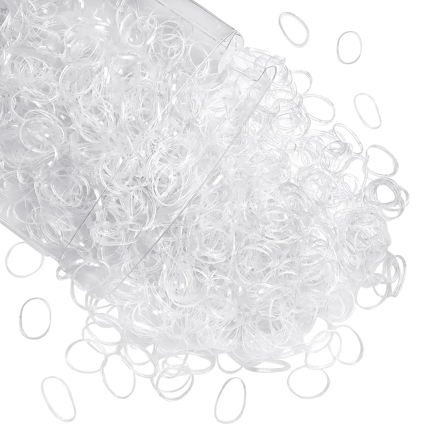 200/2000pcs Girls Disposable Rubber Bands Clear Elastic Hair Bands Children Ponytail Holder Ties Headband Kids Hair Accessories thumbnail 2