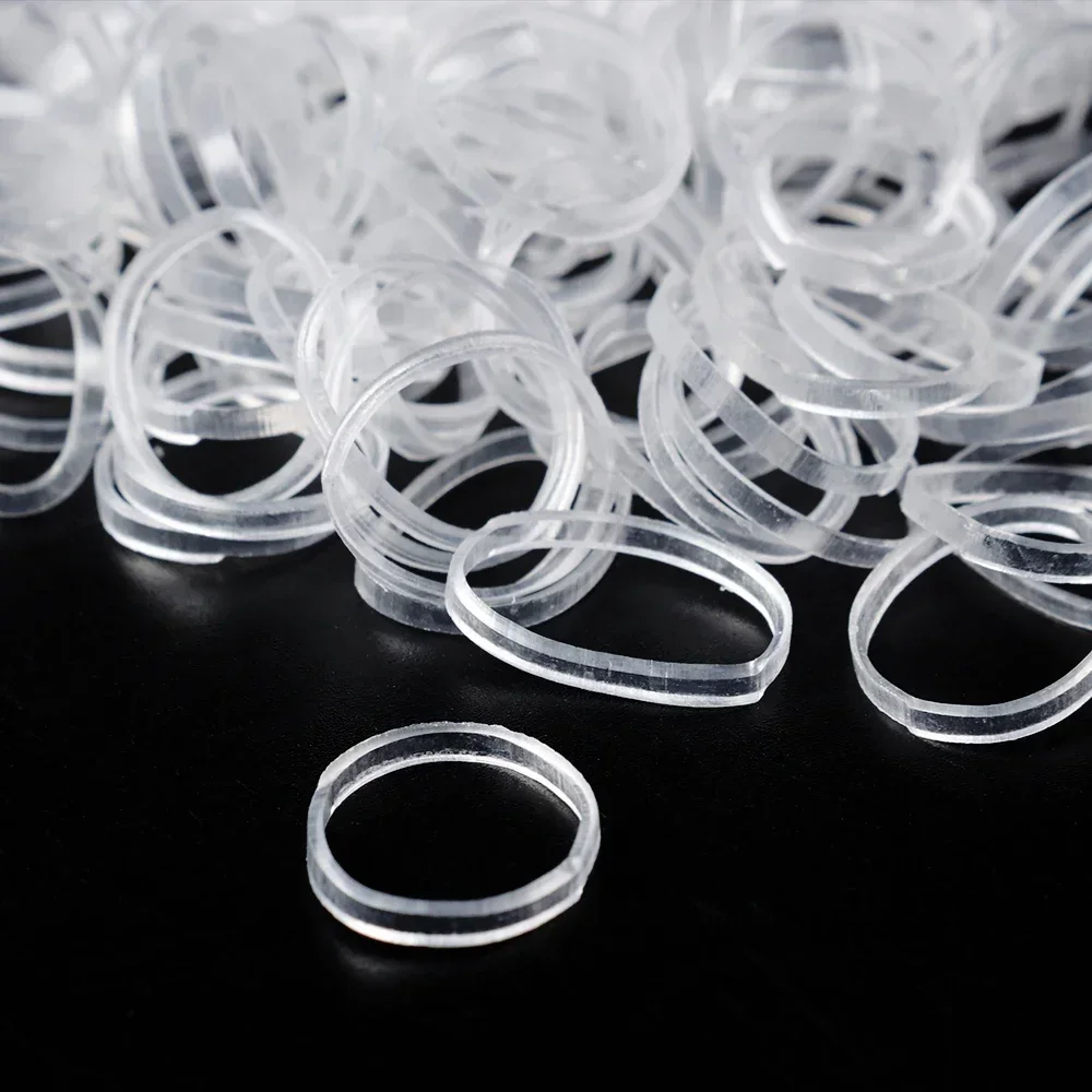 200/2000pcs Girls Disposable Rubber Bands Clear Elastic Hair Bands Children Ponytail Holder Ties Headband Kids Hair Accessories thumbnail 5