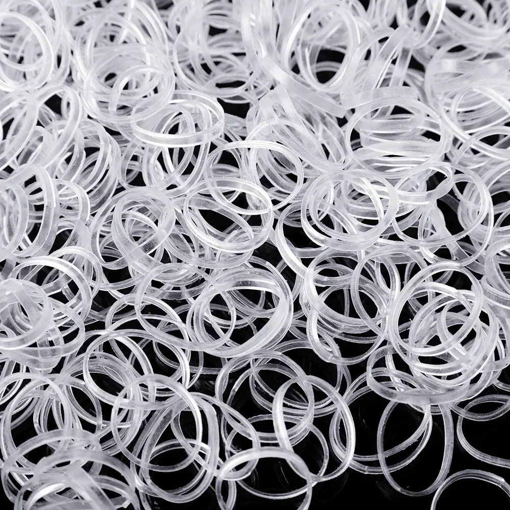 200/2000pcs Girls Disposable Rubber Bands Clear Elastic Hair Bands Children Ponytail Holder Ties Headband Kids Hair Accessories thumbnail 4