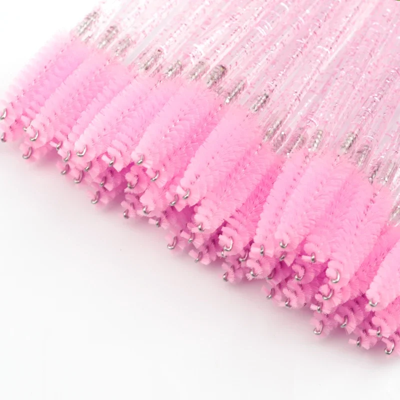 5/25/50 PCS Makeup Brushes Pink Crystal Eyelashes Brush Reusable Fake Lashes Extension Supplies False Eyelash Make up Tool Hot