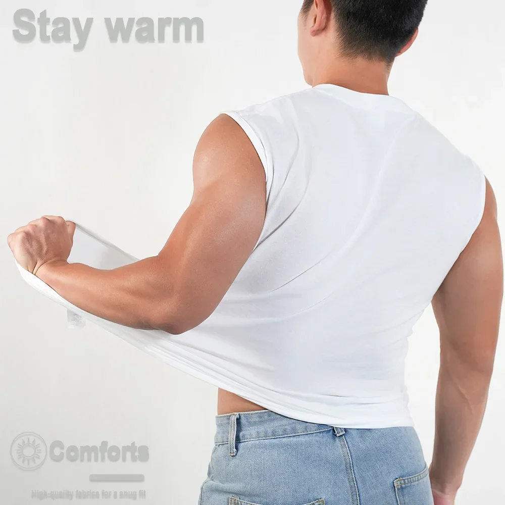 2025 New Men Sportwear Muscle Vest Running Sports Cotton Sleeveless T Shirt O-neck Plain Tank Top Bodybuilding Fitness Clothing thumbnail 4