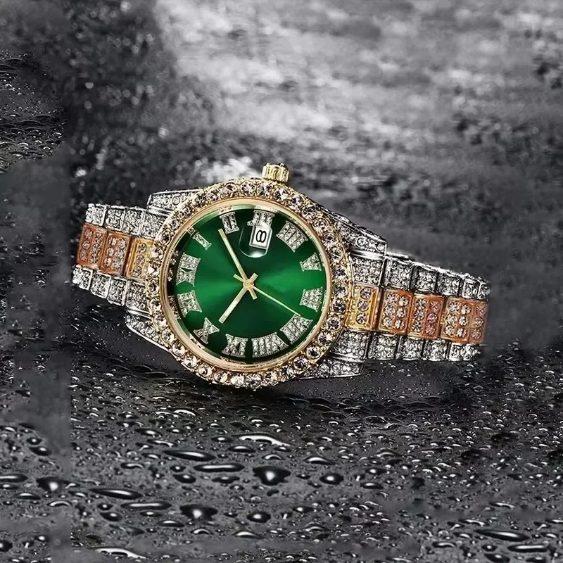 Fashion Full Iced Out Watch for Men Multiple Colors Hip Hop Mens Watch Fashion Cool Bling Diamond Luxury Mens Watches Clock thumbnail 3