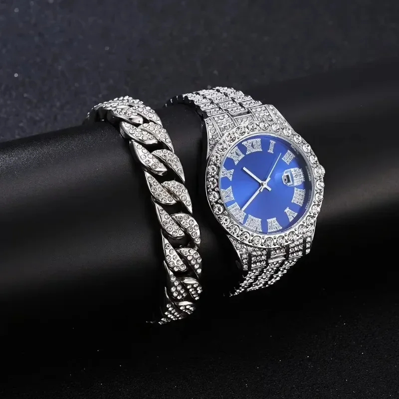 Fashion Full Iced Out Watch for Men Multiple Colors Hip Hop Mens Watch Fashion Cool Bling Diamond Luxury Mens Watches Clock thumbnail 2