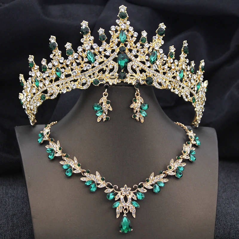 Elegant Bridal Jewelry Sets Princess 3 Pcs Tiaras and Necklace Earrings for Party Prom Birthday Wedding Hair Accessories thumbnail 5
