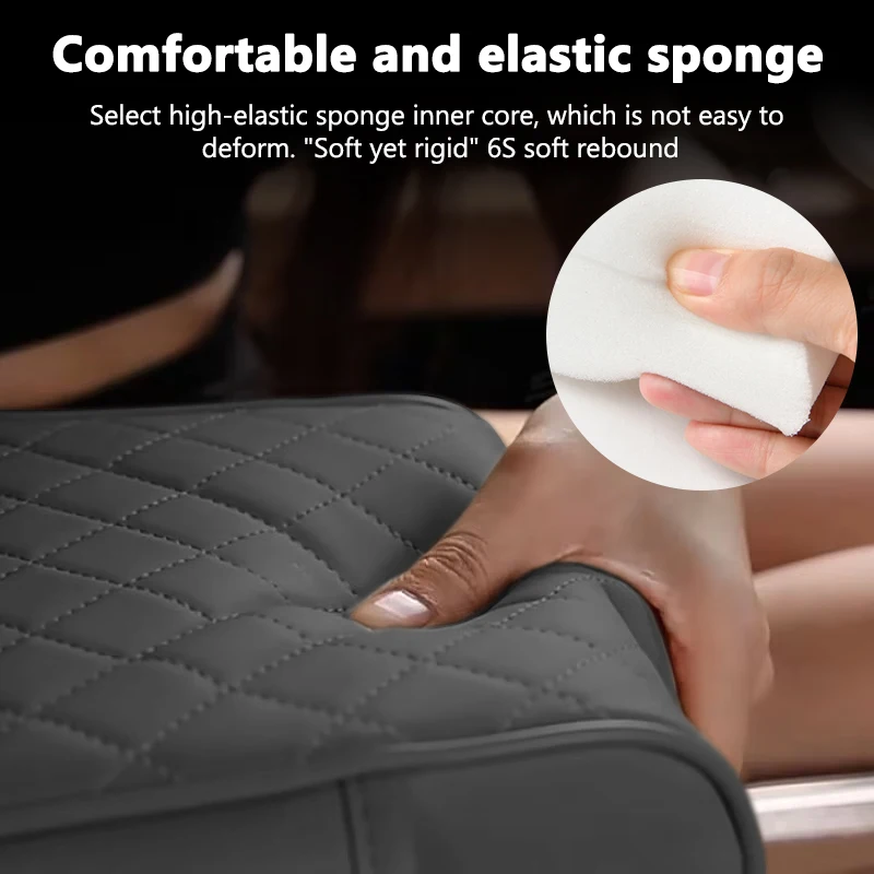 Car Armrest Storage Box, Car Center Console Organizer, Armrest Heightening Cushion with Cup Holder Armrest Storage Organizer Box thumbnail 4