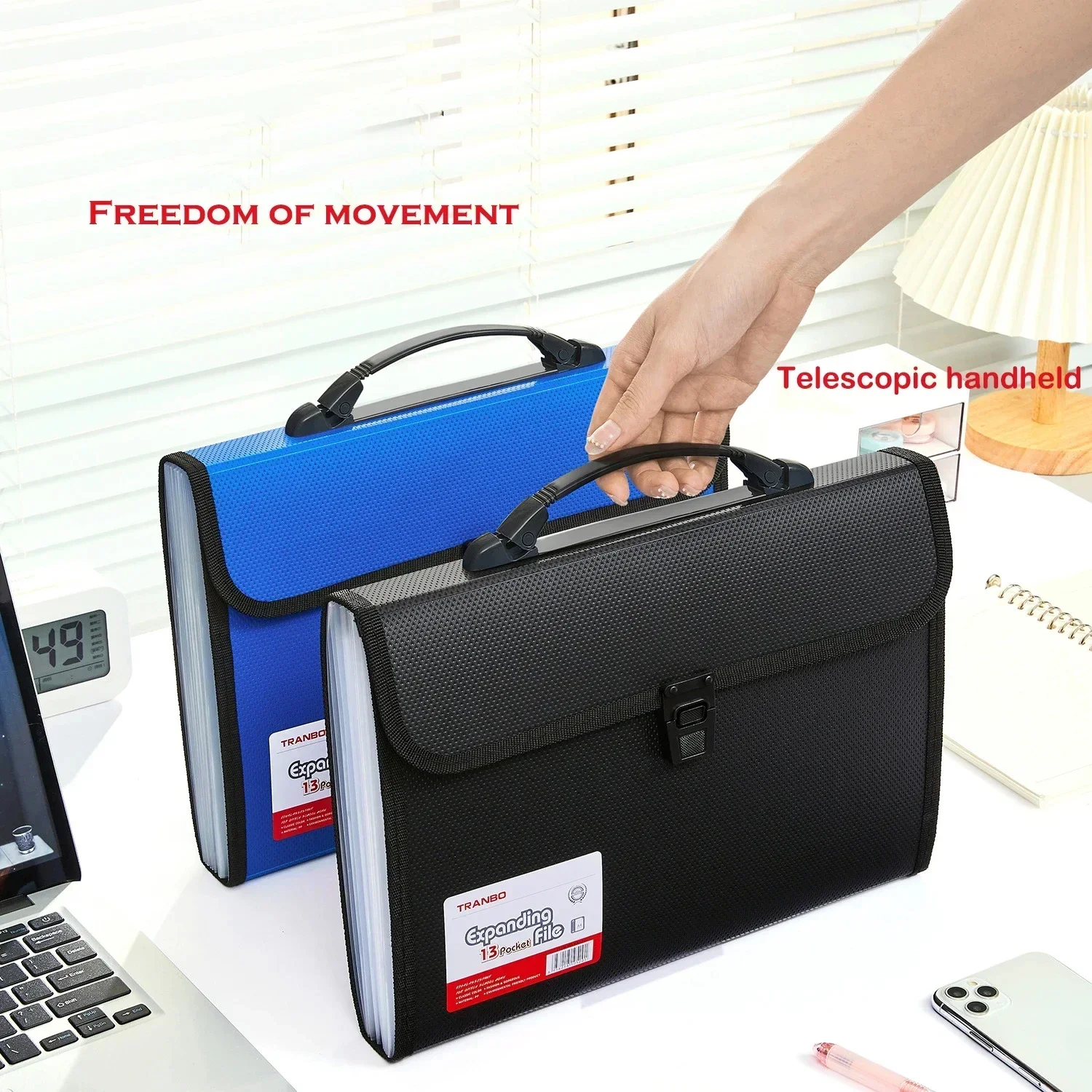Vertical Organ Bag Thickened A4 File Folder Student Test Paper Data Storage File Bag Office Document Organizer Handheld Folder thumbnail 3