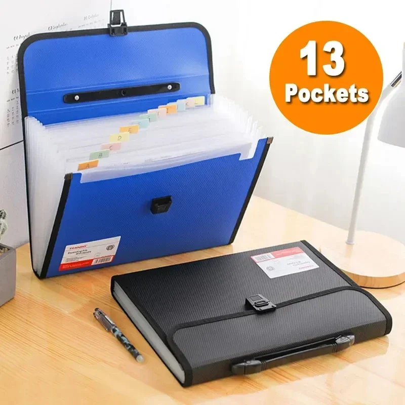 Vertical Organ Bag Thickened A4 File Folder Student Test Paper Data Storage File Bag Office Document Organizer Handheld Folder thumbnail 2