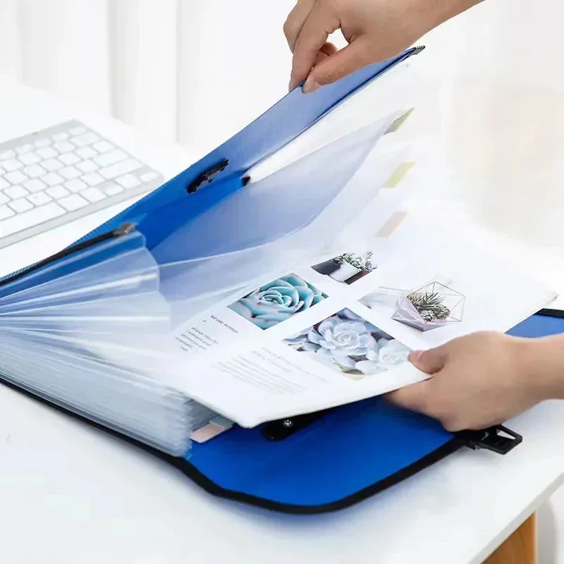 Vertical Organ Bag Thickened A4 File Folder Student Test Paper Data Storage File Bag Office Document Organizer Handheld Folder thumbnail 4