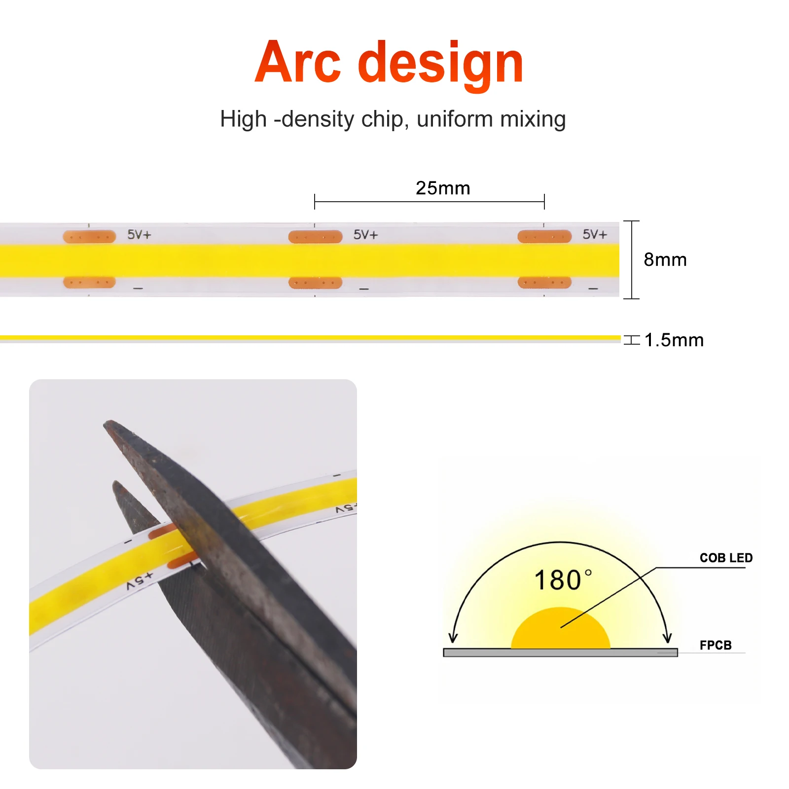 New 5V LED COB Light Strip Dimmable With Touch Sensor/ON OFF Switch USB Flexible LED Tape Christmas TV Backlight Adhesive Tape thumbnail 6