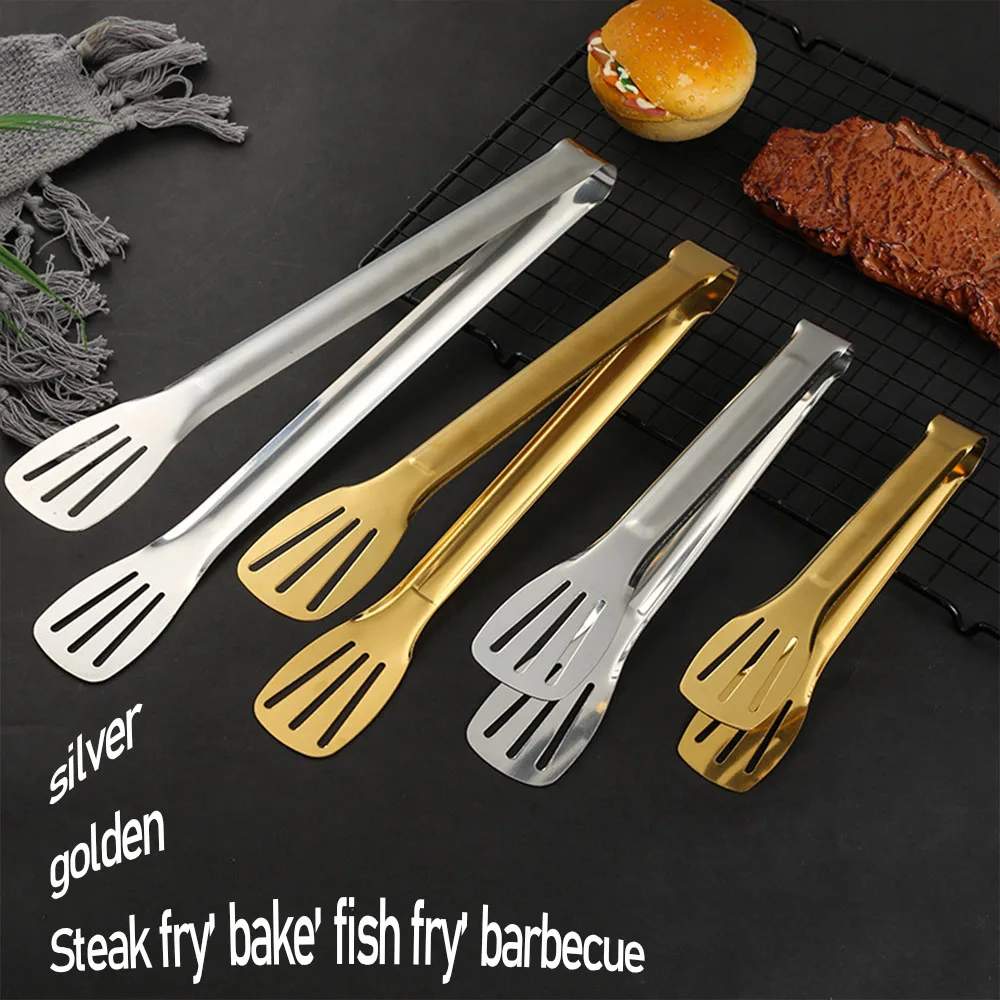 Stainless Steel Anti-Slip Food Clamp Kitchen Utensils Buffet Cooking Tool Bread Clip Accessories for Desserts Salads Barbecue thumbnail 2