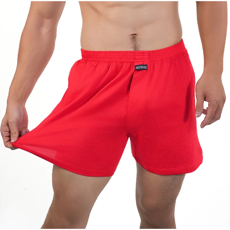 1PC Big Underpants Solid Pajama Bottoms At Home Plus Size Boxers Brief For Men High Waist Allo Pants Cotton Slacks Sleep Bottoms thumbnail 4