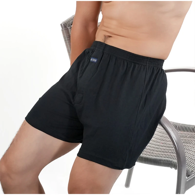 1PC Big Underpants Solid Pajama Bottoms At Home Plus Size Boxers Brief For Men High Waist Allo Pants Cotton Slacks Sleep Bottoms thumbnail 3