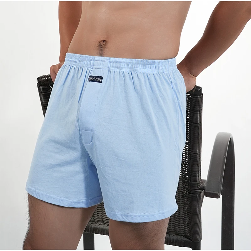 1PC Big Underpants Solid Pajama Bottoms At Home Plus Size Boxers Brief For Men High Waist Allo Pants Cotton Slacks Sleep Bottoms thumbnail 5