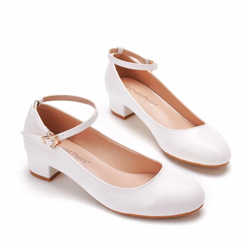 XIHAHA New Fashion Women Drill Sexy Dance Shoes Full Dress Thin Woman Round Head Shoe White Marry Sandals with Single Shoes thumbnail 4
