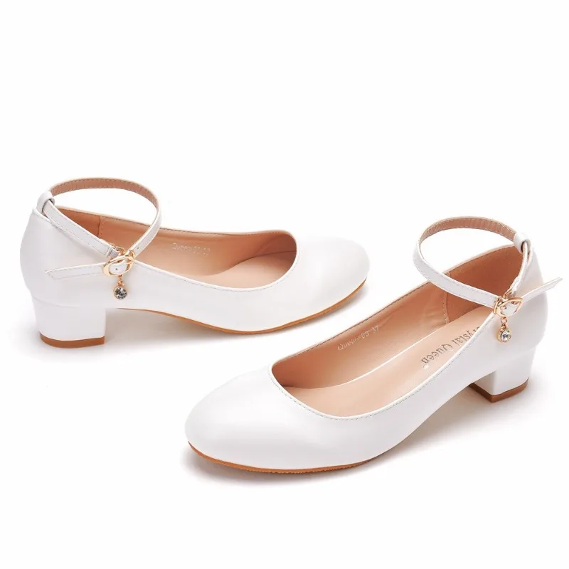 XIHAHA New Fashion Women Drill Sexy Dance Shoes Full Dress Thin Woman Round Head Shoe White Marry Sandals with Single Shoes thumbnail 3