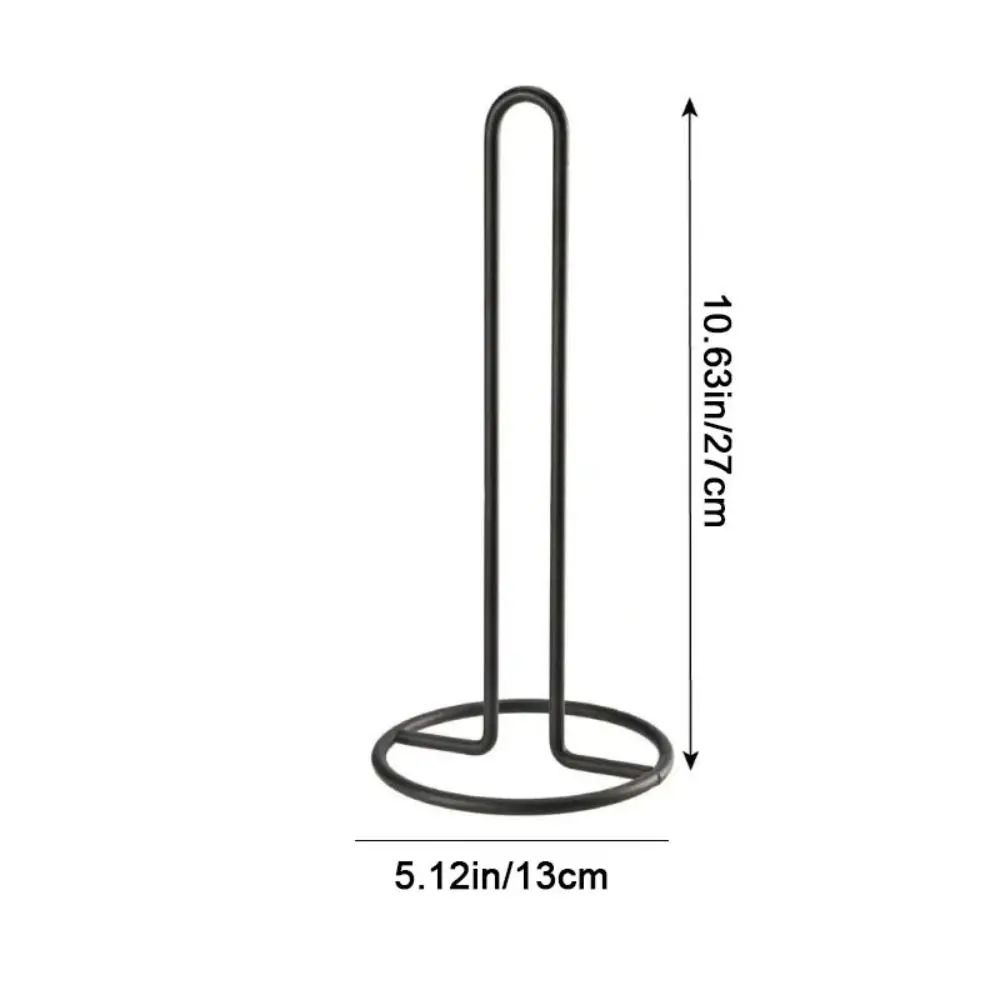 Stainless Steel Roll Paper Towel Holder Black/Silver One-handed Tear Vertical Napkins Rack Free Standing Tissue Stand Kitchen thumbnail 4