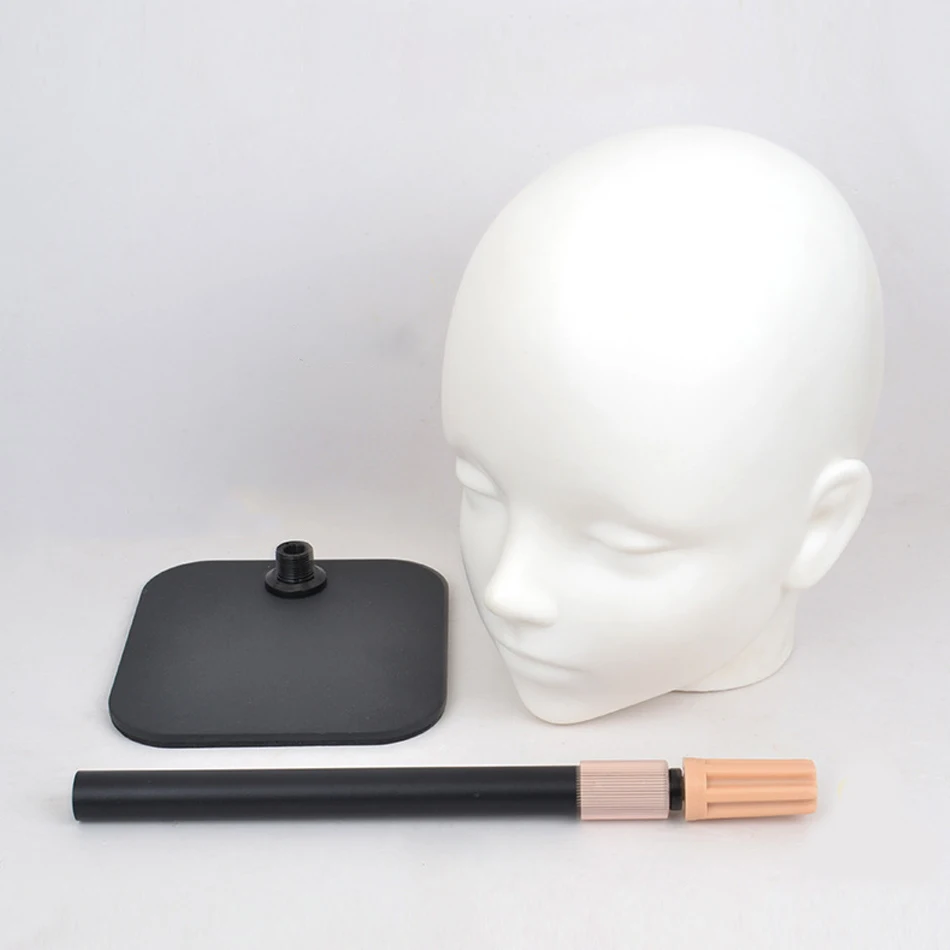Mannequin Head Wig Stand With Adjustable Wig Tripod Stand Holder For Wigs Making Display With T Pins/Wig Cap Training Practice thumbnail 6