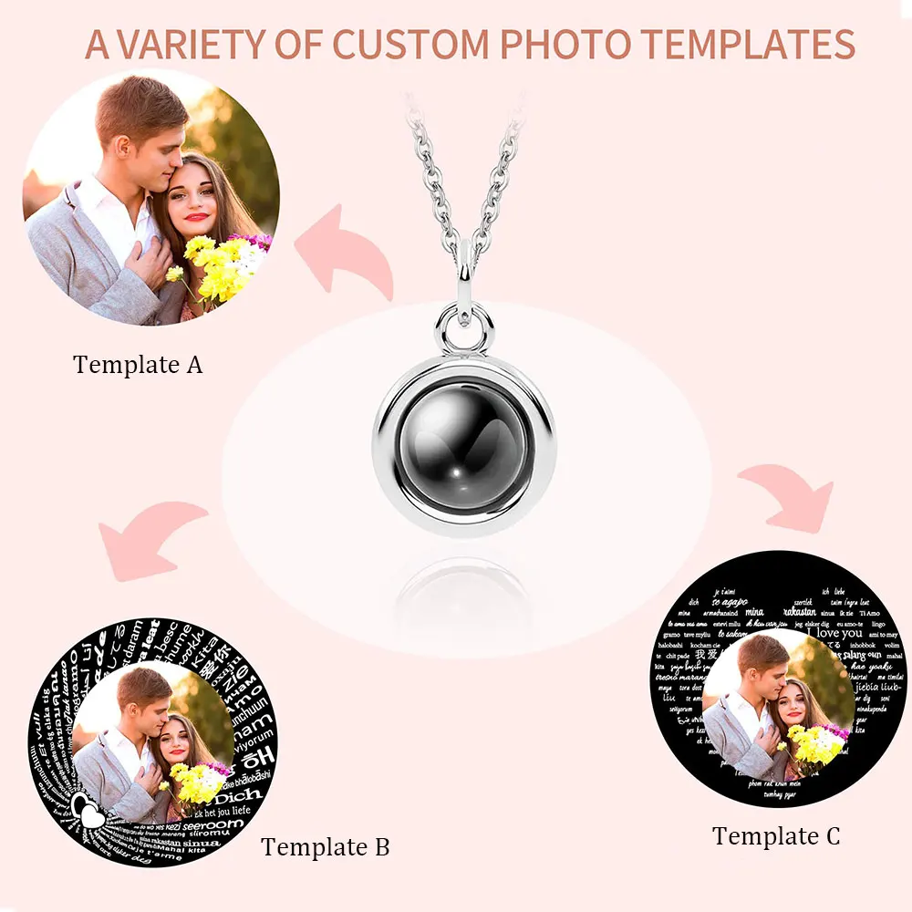Custom Photo Projection Necklace with Photo Inside Cat Dog Paw Pendant Projection Photo Necklace with Photo Projection thumbnail 4