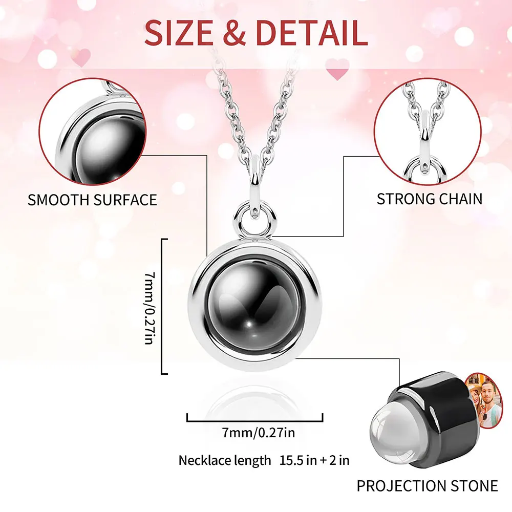 Custom Photo Projection Necklace with Photo Inside Cat Dog Paw Pendant Projection Photo Necklace with Photo Projection thumbnail 3