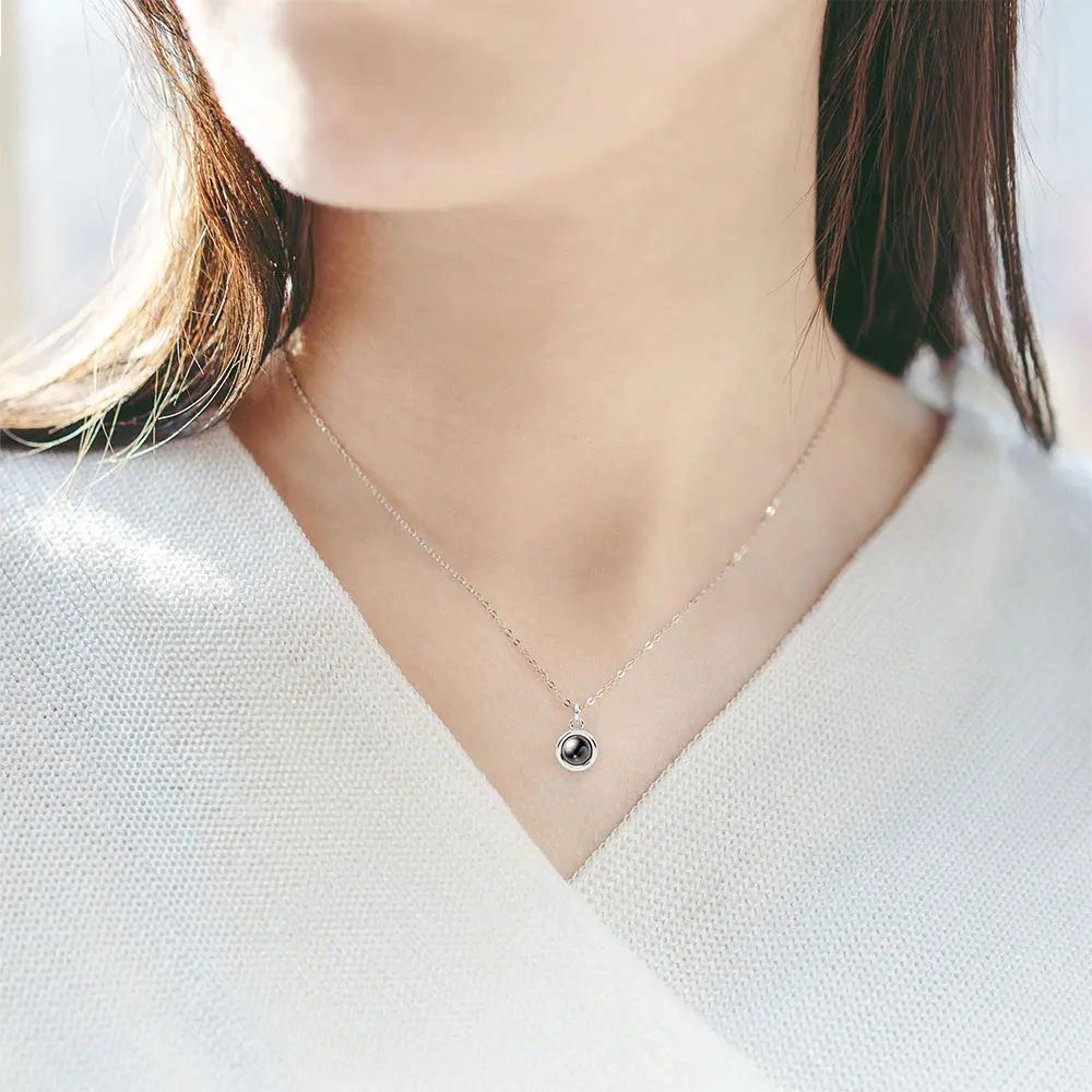 Custom Photo Projection Necklace with Photo Inside Cat Dog Paw Pendant Projection Photo Necklace with Photo Projection thumbnail 2