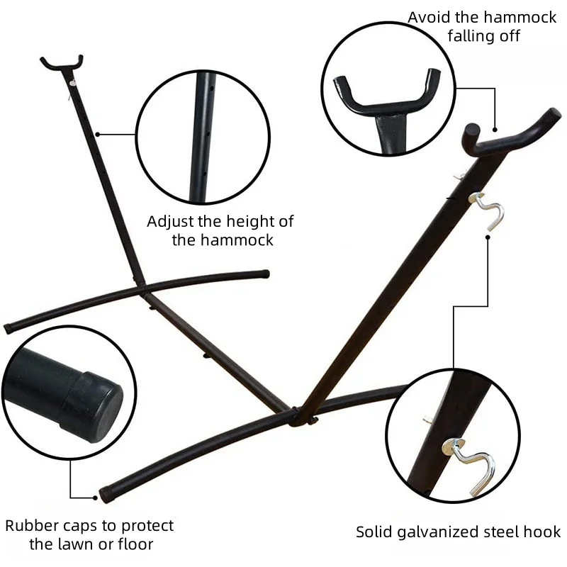 Outdoor Camping Hammock Frame Detachable Easy To Carry Reinforcement Stabilization Iron Floor Bracket Indoor Outdoor Furniture thumbnail 4
