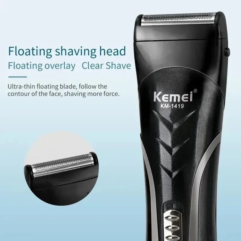 Kemei KM-1419 Rechargeable Electric Hair Clipper Men'S Household Shaver Hair Trimmer and Nose Trimmer 3 in 1 Hair Clippers Men thumbnail 4