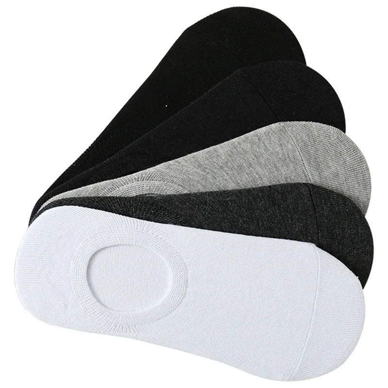10Pair / Lot Fashion Happy Men Boat Socks Summer Autumn Non-slip Silicone Invisible Cotton Socks Male Ankle Sock Slippers Meia thumbnail 2