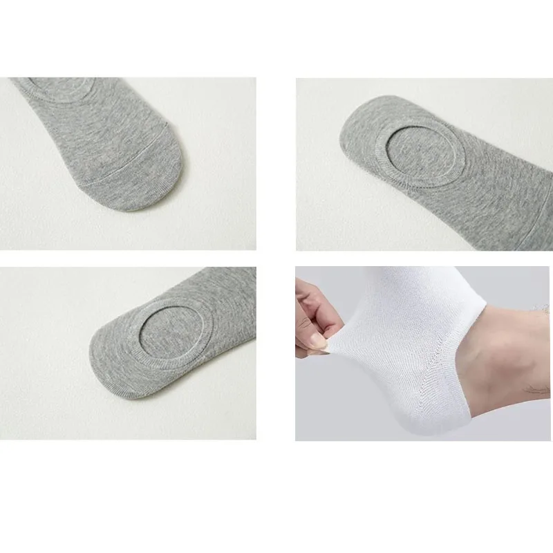 10Pair / Lot Fashion Happy Men Boat Socks Summer Autumn Non-slip Silicone Invisible Cotton Socks Male Ankle Sock Slippers Meia thumbnail 4