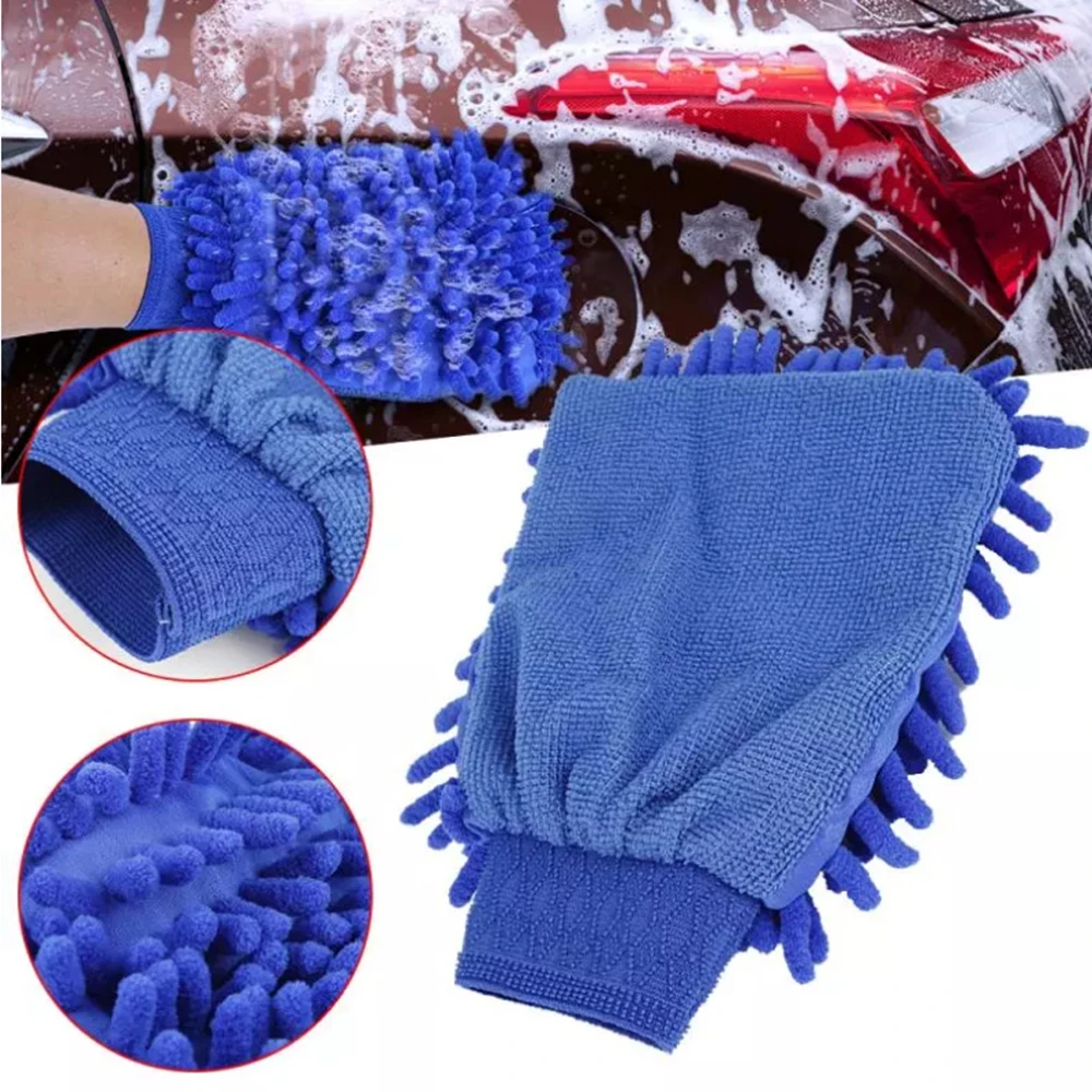 Car Wash Gloves Chenille Coral Fleece Gloves Washing Wiper Car Cleaning Towel Auto Dust Washer Mitt Car Cleaning Accessories thumbnail 3