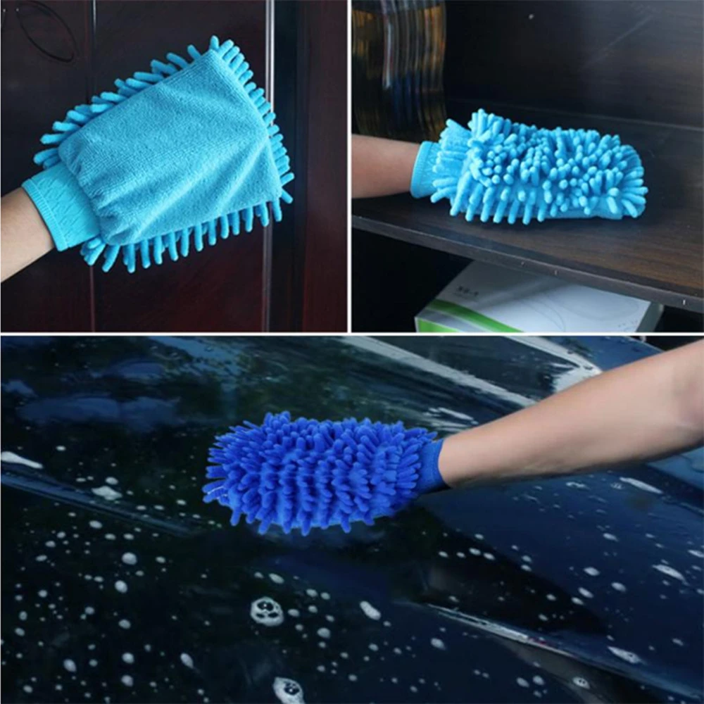 Car Wash Gloves Chenille Coral Fleece Gloves Washing Wiper Car Cleaning Towel Auto Dust Washer Mitt Car Cleaning Accessories thumbnail 6