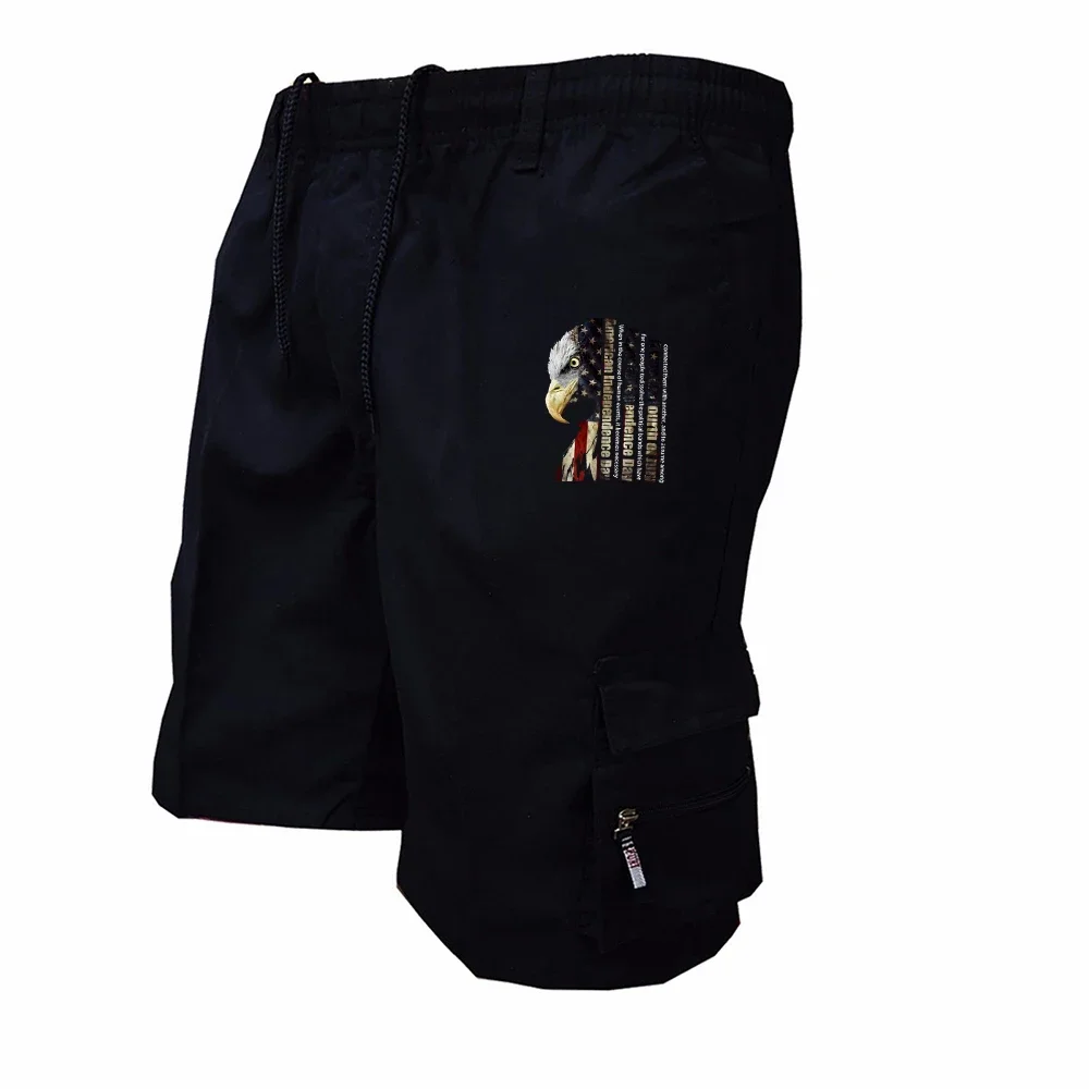 Men's Elastic Waist Cargo Work Shorts Men Outdoor Leggings Leisure Harajuku Street Style Jogging Shorts Loose Work Casual Shorts thumbnail 2