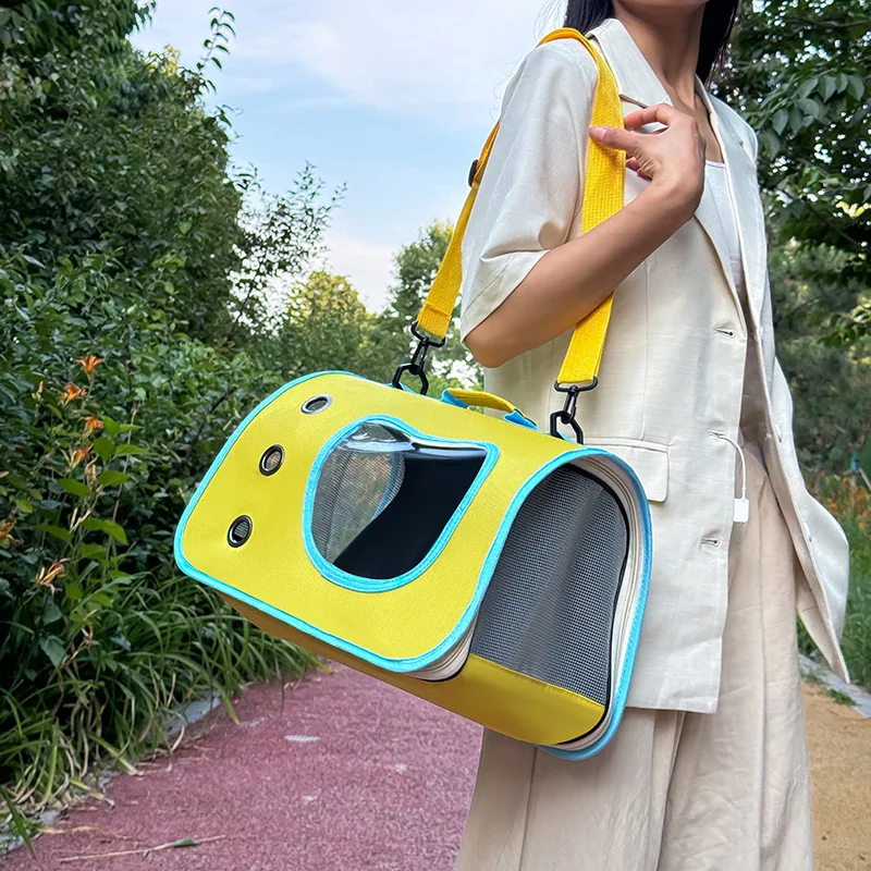 Portable Pet Carrier Bag for Small Dogs Cats Outdoor Foldable Cat Bag Breathable Cat Shoulder Bag Kitten Carrying Bag thumbnail 4