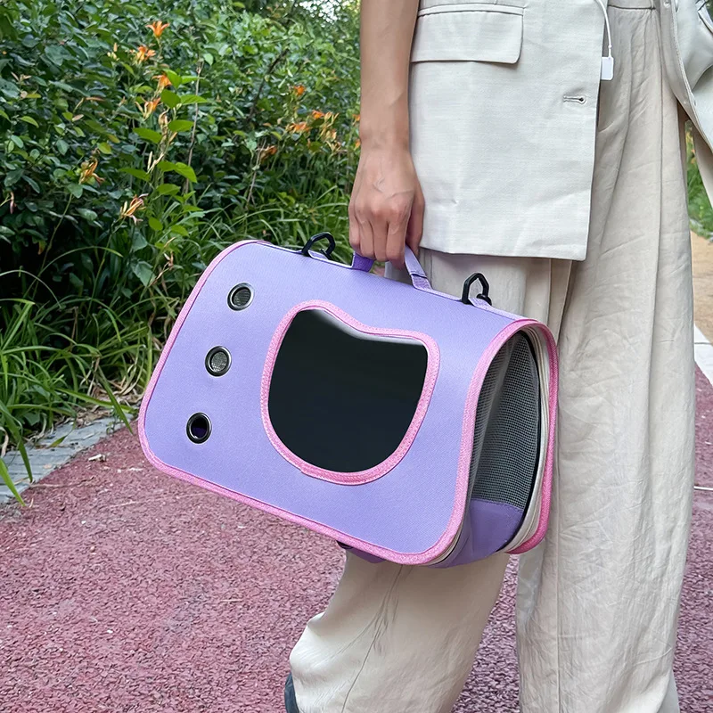 Portable Pet Carrier Bag for Small Dogs Cats Outdoor Foldable Cat Bag Breathable Cat Shoulder Bag Kitten Carrying Bag thumbnail 5