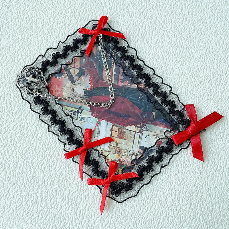Black Angel Photo Frame with Wings Handmade Card Holder 3 Inch Kpop Idol DIY Photocard Sleeves Anime Photocard Display 2025 New thumbnail 4