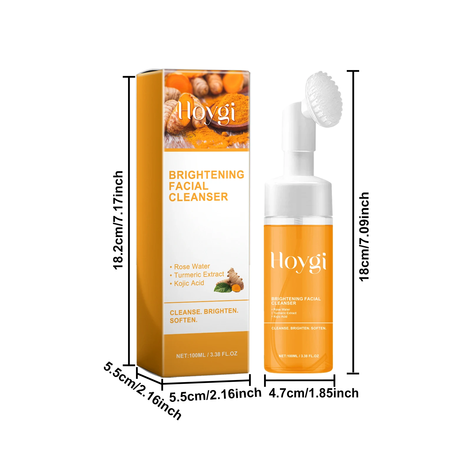 Turmeric Cleanser Deeply Cleansing Kojic Acid Blackhead Remover Skin Cleansing Oil Control Fade Acne Marks Brighten Foam Cleanse thumbnail 6