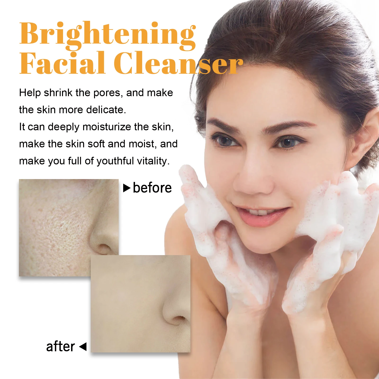 Turmeric Cleanser Deeply Cleansing Kojic Acid Blackhead Remover Skin Cleansing Oil Control Fade Acne Marks Brighten Foam Cleanse thumbnail 3