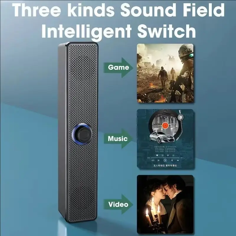 PC Soundbar Wired and  Bluetooth Speaker USB Powered Soundbar for TV Pc Laptop Gaming Home Theater Surround Audio System thumbnail 3