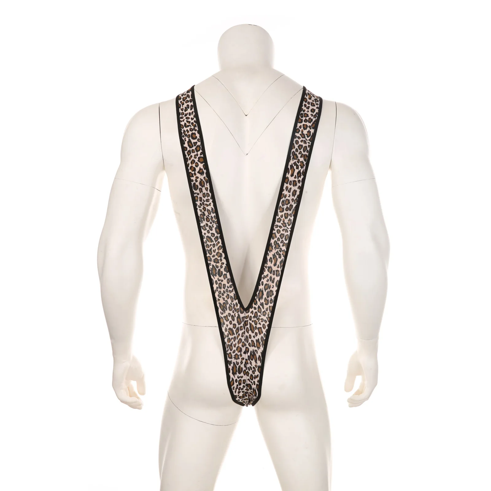 Mens Fluorescence Sexy Swimsuit Thong Mankini One-Piece V Sling Stretch Beach Swimwear Bathing Suit thumbnail 6