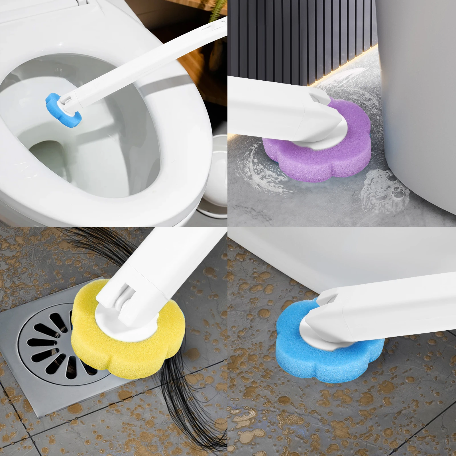 18/36Pcs Toilet Brush With Disposable Replacement Head Kits Upgrade Long Handle Bathroom Cleaning Brush For Home Wc Accessories thumbnail 6