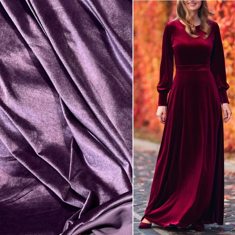 Wide 175cm Soft velvet fabric for Christmas decoration wedding party decoration curtain cloth handmade DIY dress sewing material thumbnail 5