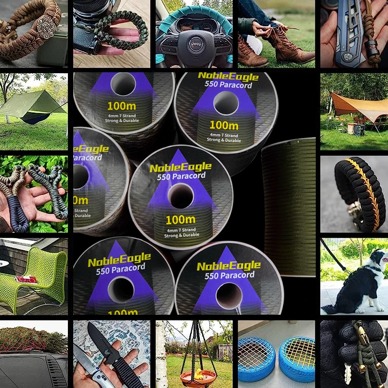 Military 550 Paracord Rope, Parachute Cord, Outdoor Camping Survival Gear, DIY Bracelet, Tent Line, 7 Strand 4mm, 100m, 50m thumbnail 2