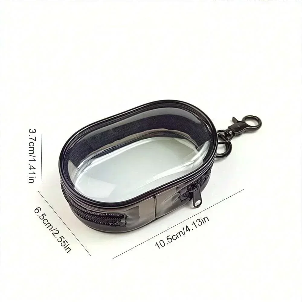 Portable Mini Transparent Storage Bag with Zipper Multifunctional Headphone and Charger Case Travel Accessories with Keychain thumbnail 6