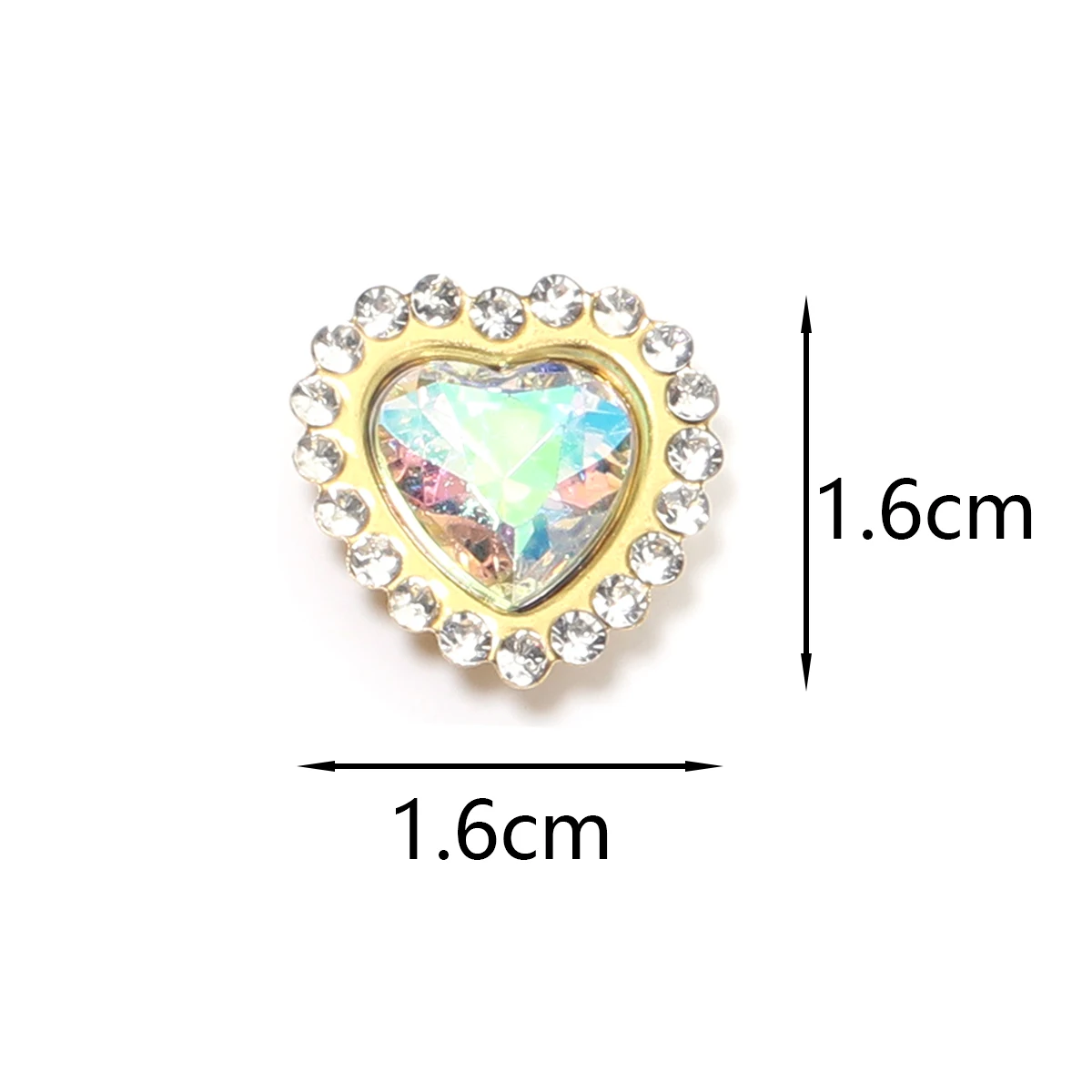 20pcs Love Heart Acrylic Rhinestones With Gold Claw Sew On Beads Metal Base Buckle For DIY Clothing Hair Accessories Decorative thumbnail 5