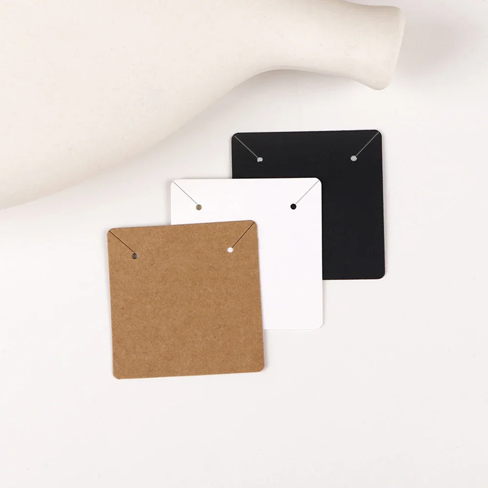50PCS 5x5cm Blank Kraft Paper Jewelry Display Necklace Cards Hang Favor Label Tag For Jewelry Making Diy Accessories Wholesale thumbnail 5