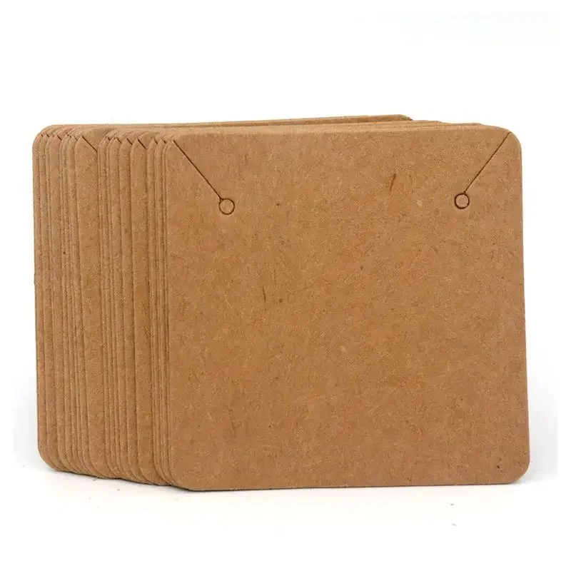 50PCS 5x5cm Blank Kraft Paper Jewelry Display Necklace Cards Hang Favor Label Tag For Jewelry Making Diy Accessories Wholesale thumbnail 3
