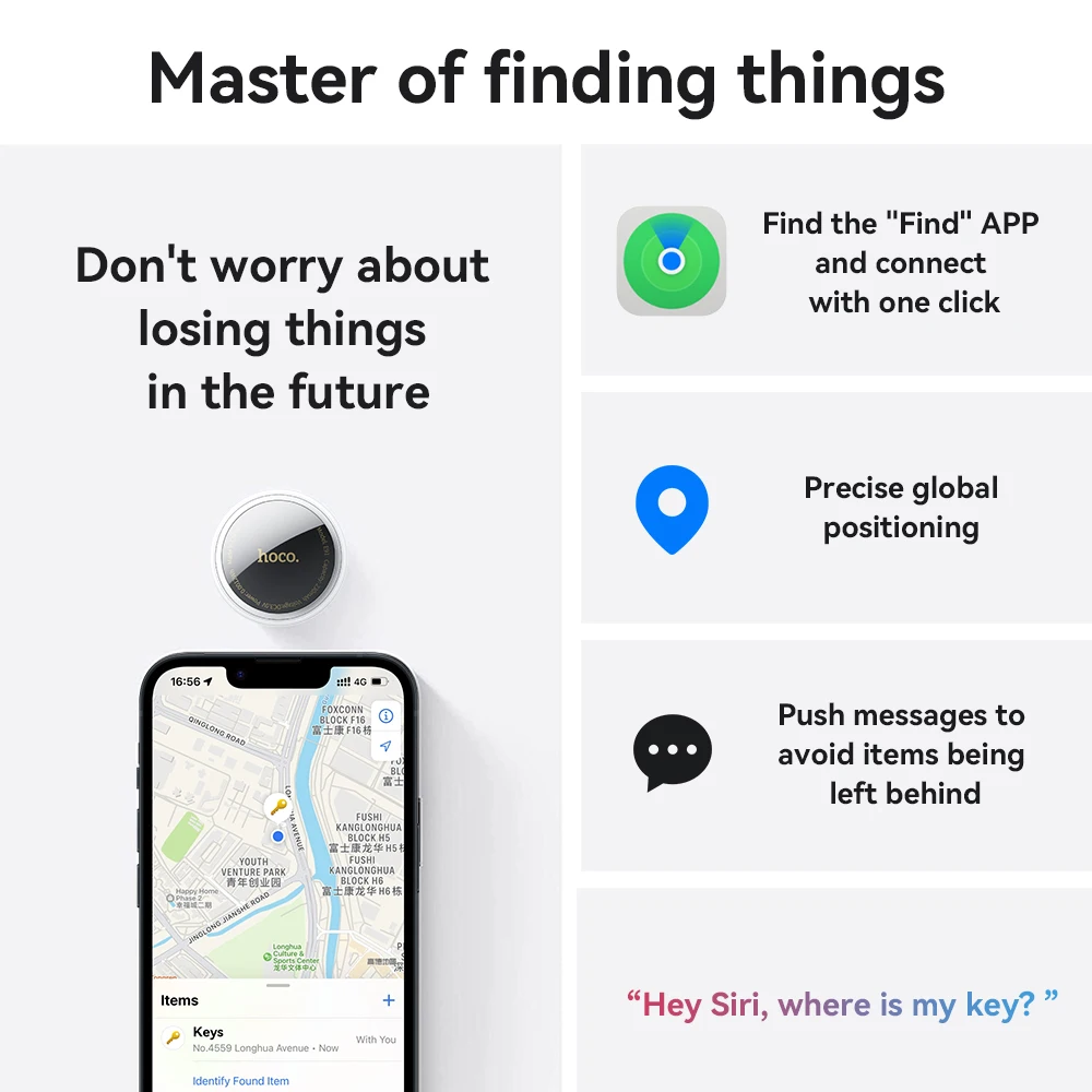 E91 Airtag Bluetooth GPS Smart Trackers Finder intelligent positioning Pet Dog Car key Wallet anti-lost device Find my thumbnail 3