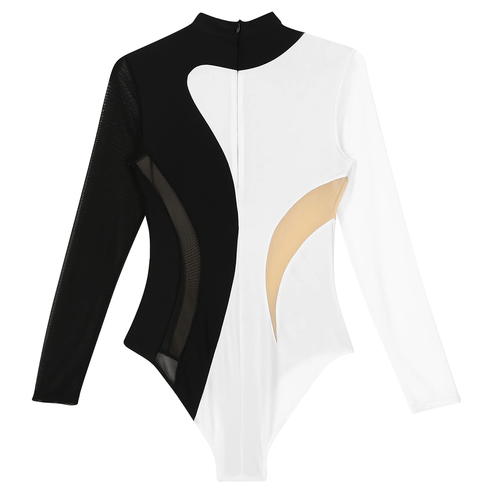 Women Shiny Rhinestones Mesh Ballet Dance Leotard Figure Skating Gymnastics Acrobatics Bodysuit Stage Performance Dancewear thumbnail 3